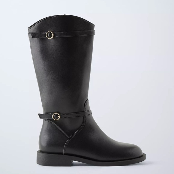 Zara Other - ZARA Kids Black Riding Boots with Buckle Detail | Size EU 32 (US 1 Youth)